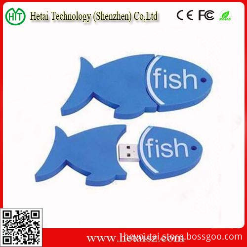 Promotional Gifts 8GB PVC Fish Shape USB Flash Drive (HT-U3055)